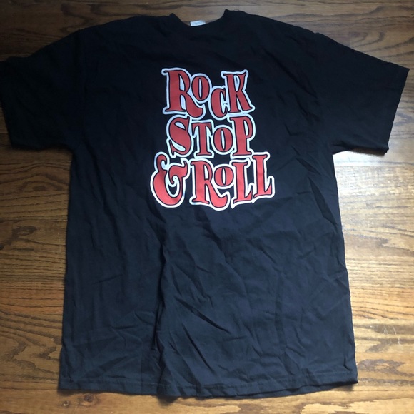 Rock Stop and Roll Tee Size Large - Picture 1 of 4